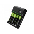 Akumuliatorių Įkroviklis 220V AA / AAA + 2xAA 2000mAh + 2xAAA 800mAh akumuliatoriai per USB Green Cell